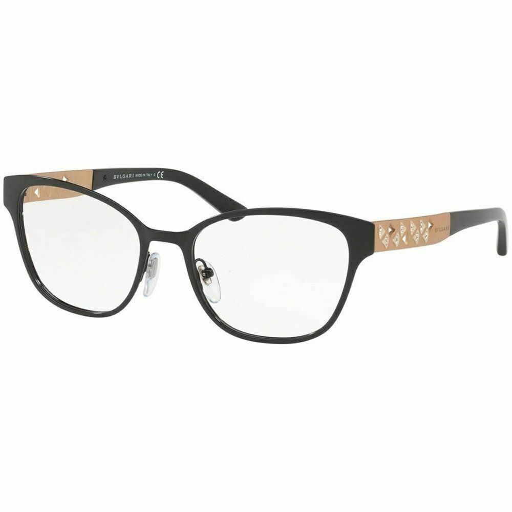 Bvlgari Square Style Eyeglasses Black W/Demo Lens